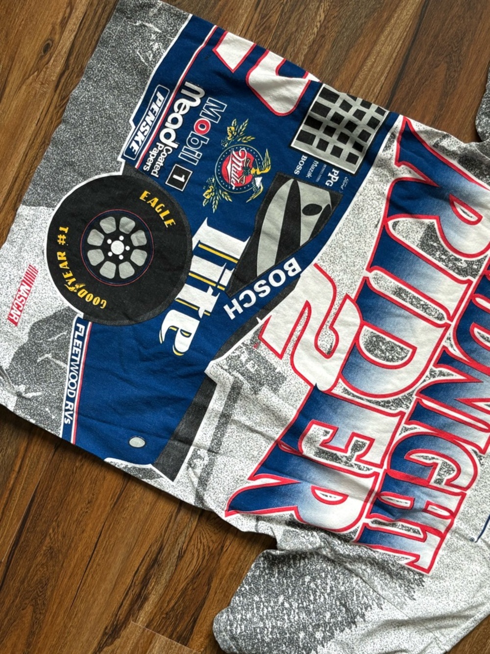 Chase Authentics Rusty Wallace AOP SZ XL NASCAR Red, Blue, White Graphic Tee - Picture 7 of 8